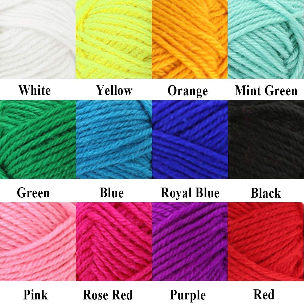 Ayasee Pom pom Maker Yarn kit, 4PS Pompom Maker+12PS Acrylic Yarn+10PS Knitting Stitch Markers+10PS Plastic Needles+1PS Scissors(37c)