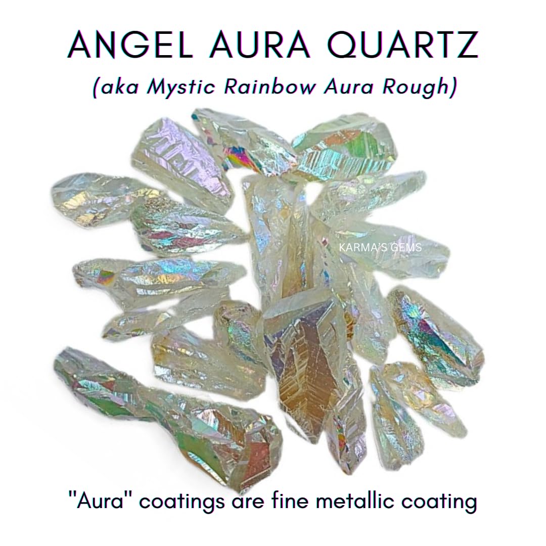 Crystals, Rocks, Jade, Crystals and Healing Stones, Witchcraft Supplies, Healing Crystals, Stones, Healing Stones, Rock Collection, Agate, Raw Stones (Angel Aura Quartz, 2 Pcs)
