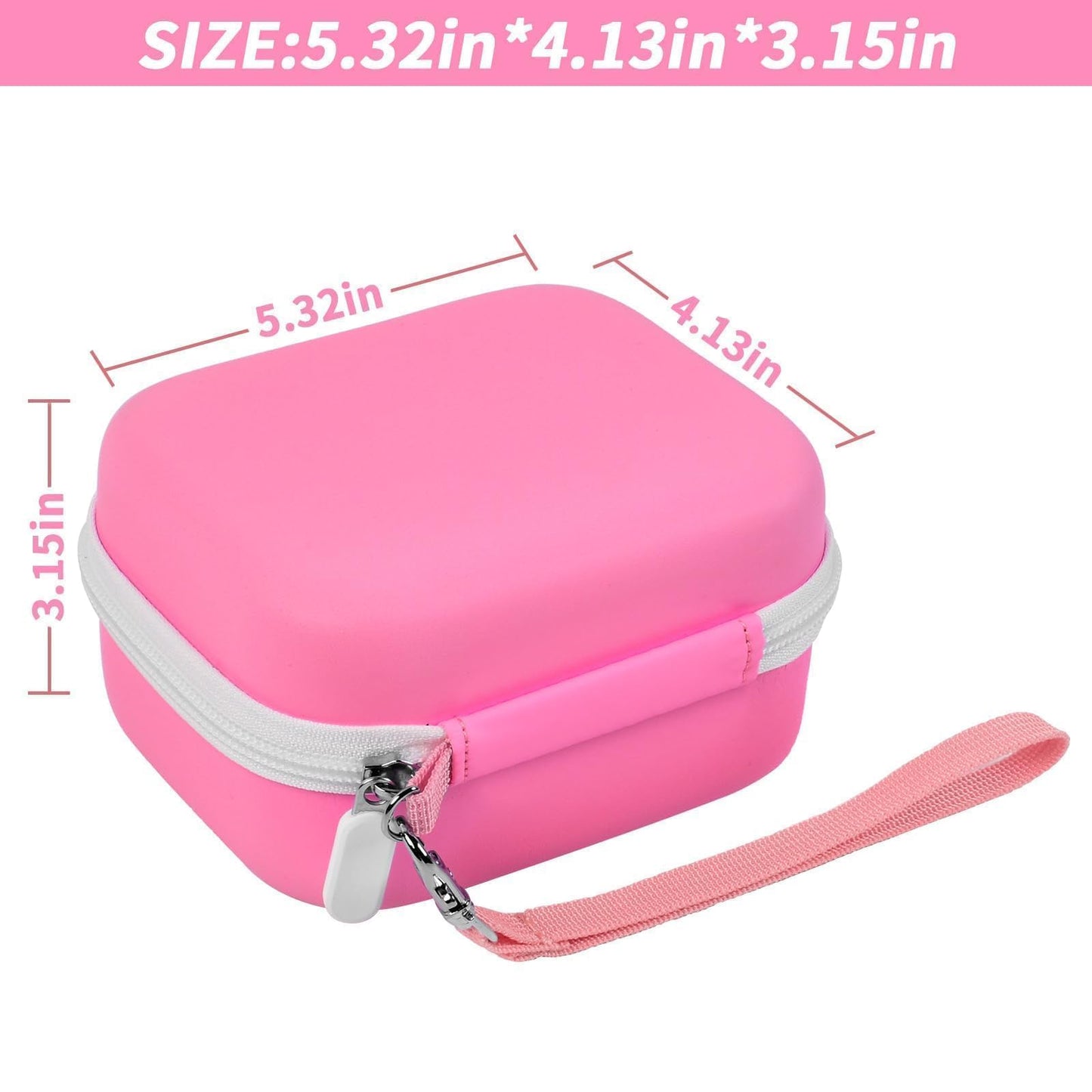Sticker Printer Case for Anycash/for ETIKEZ PM290C/ for Nelko PM230/ for Memoking T02/ for Phomemo M02/ T02/ Q30S Mini Photo Printer. Holder for Label Maker, Thermal Paper, USB Cable (Box Only)-Pink
