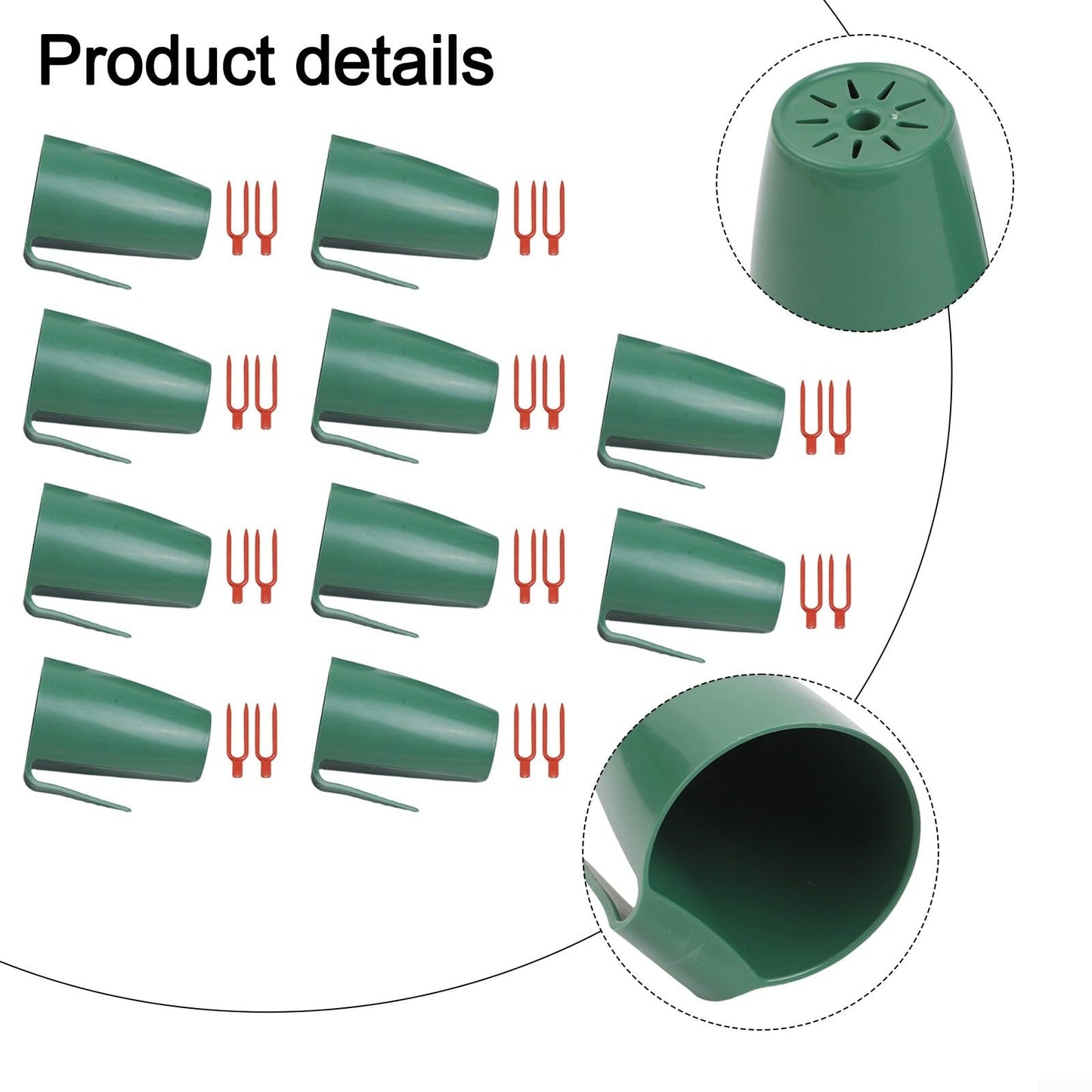 Shophubio Strawberry Rooting Kit, Plant Propagation Cups with Forks for Efficient Transplanting and Space Saving Indoor Outdoor Garden Greenhouse Use(Small)