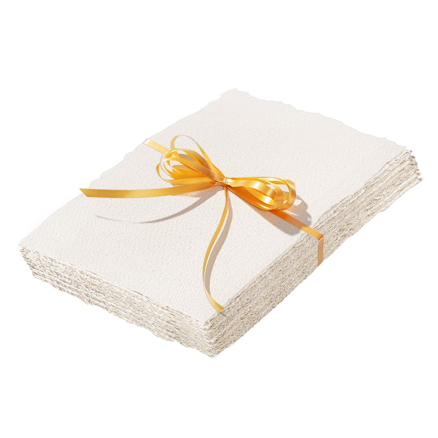50 Sheets Deckled Edge Paper 5 x 7inch, 160 GSM Handmade Paper Rough/Textured Watercolor Paper for Wedding Invitations, Cards, Crafts