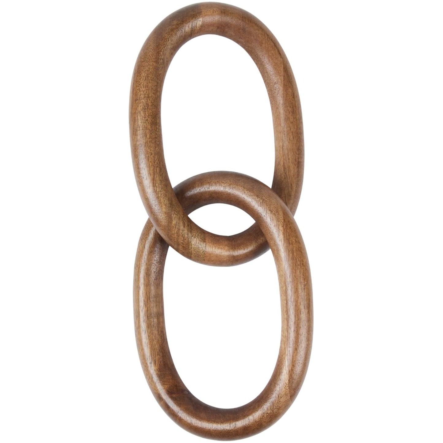THORNIA Acacia Wood Chain Link Decor, Natural Wooden Knot Shelf Decors for Coffee Table, Bookshelf, Console Table Decorations, Decorative Handcrafted Modern Home Accent, 13x6 Inch