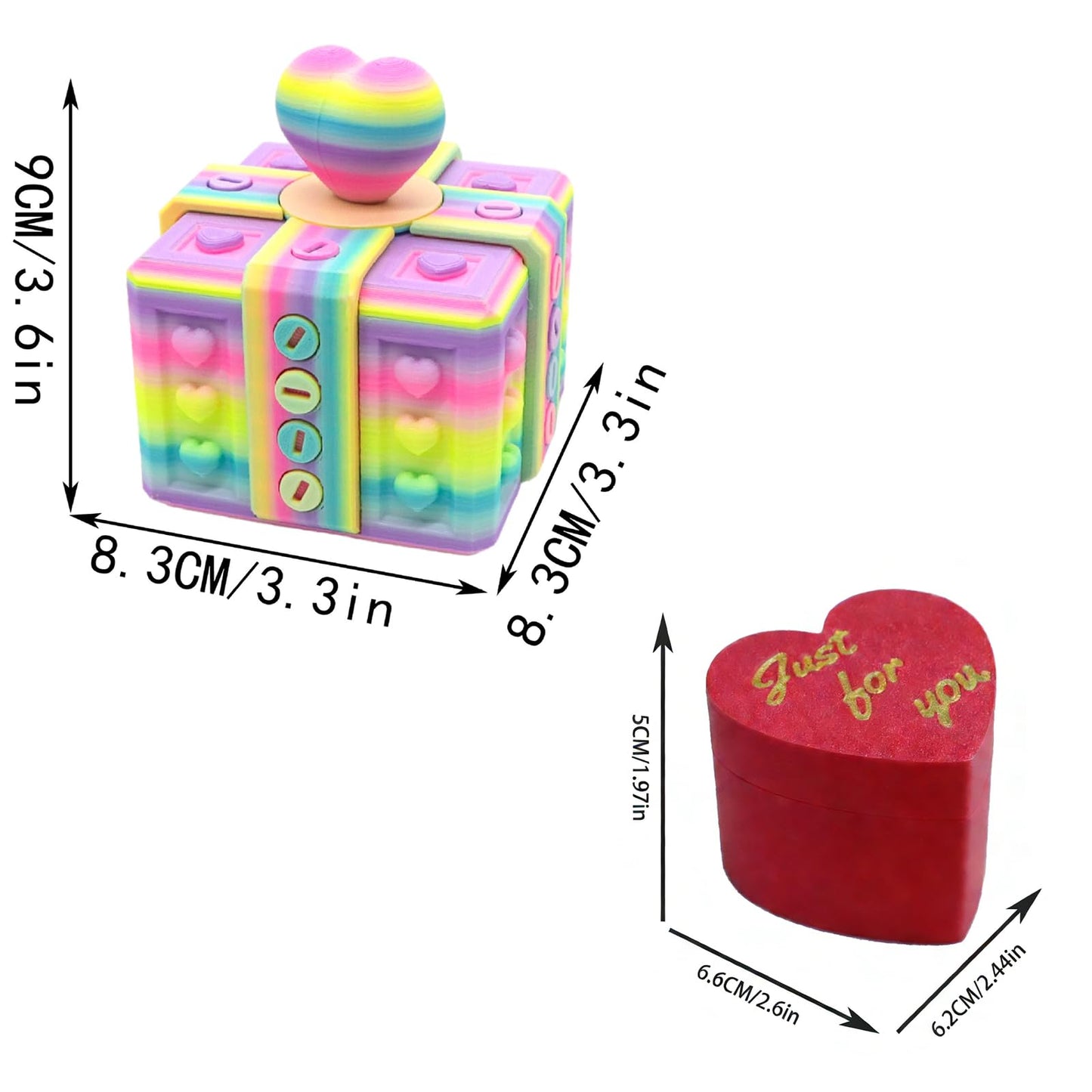 2-in-1 3D Printed Puzzle Gift Box Set - Interactive Mystery Box with Screw Challenge & Heart-Shaped Rose Case - Creative Money/Jewelry Holder for Valentine’s Day, Anniversary, Birthday Surprise