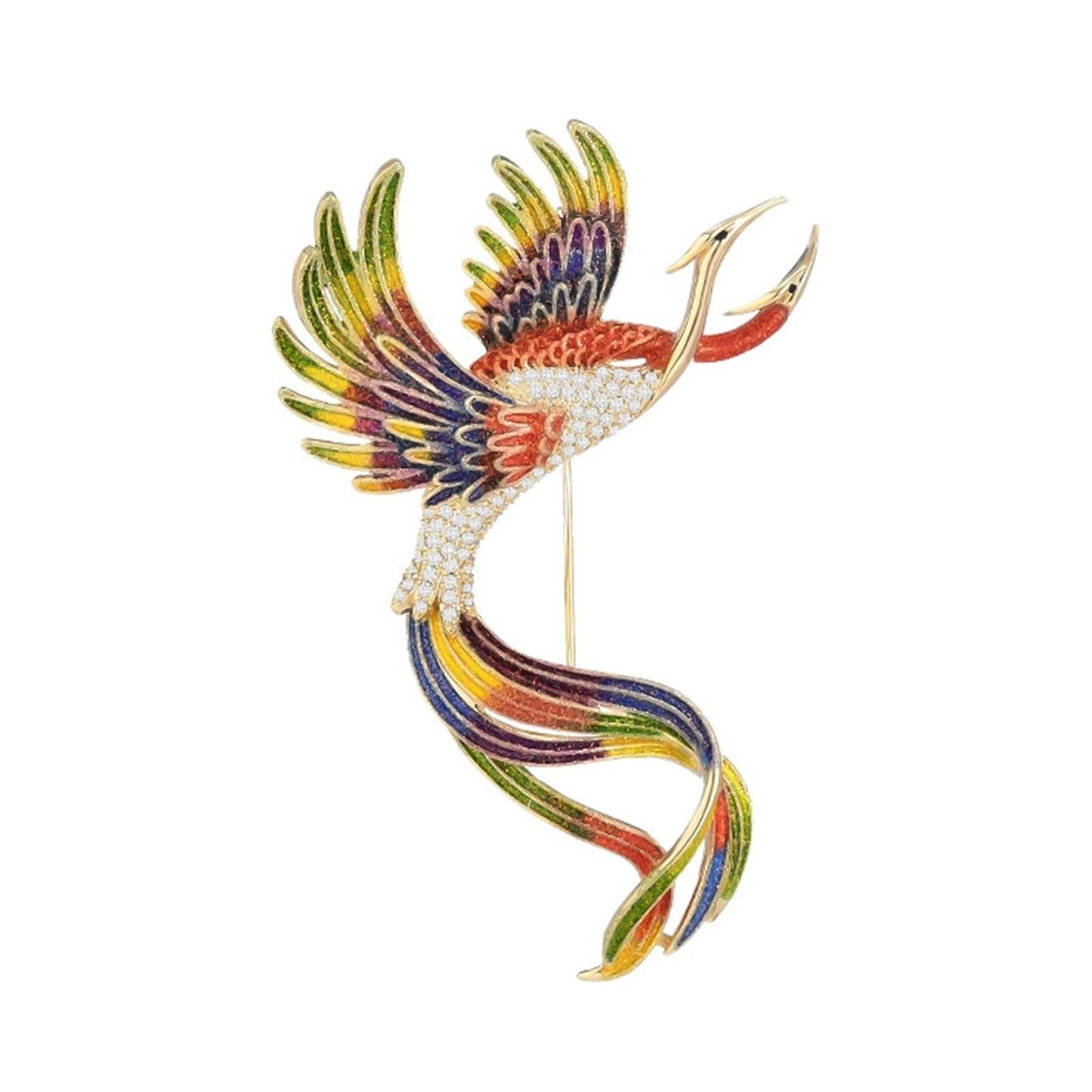 HETICA Women Animal Floral Brooch Pin Accessory Perfect as a Gift for Anniversary Celebrations, Parties, Or Everyday Wear (Phoenix)