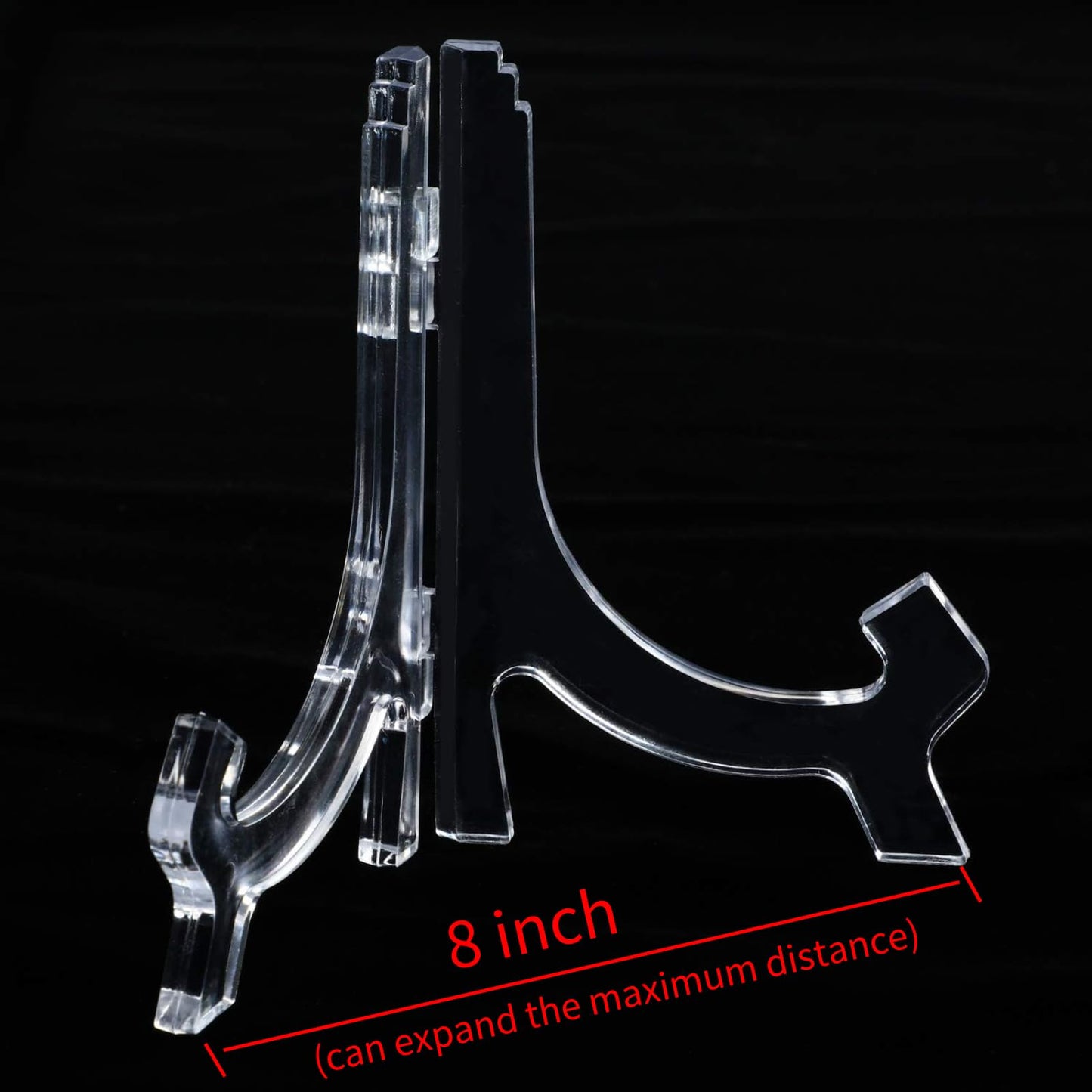 HESTYA 6 Pack 7 Inch Clear Acrylic Easel Stand Display Stand Plate Holder for Display Photo Picture Frame Book