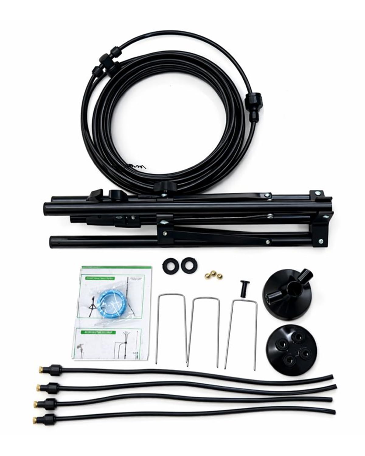 Upgraded 5.3FT Outdoor Misting System, Adjustable Stand with 360° Flexible Hose & 0.5mm Nozzles for Ultra Fine Mist, Patio Cooling Kit for Backyard, Pool, BBQ - Includes 26FT Hose & Tripod