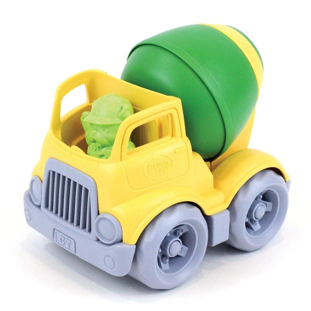 Green Toys Mixer Construction Truck Green/Yellow, 5.75x7.5x5.6