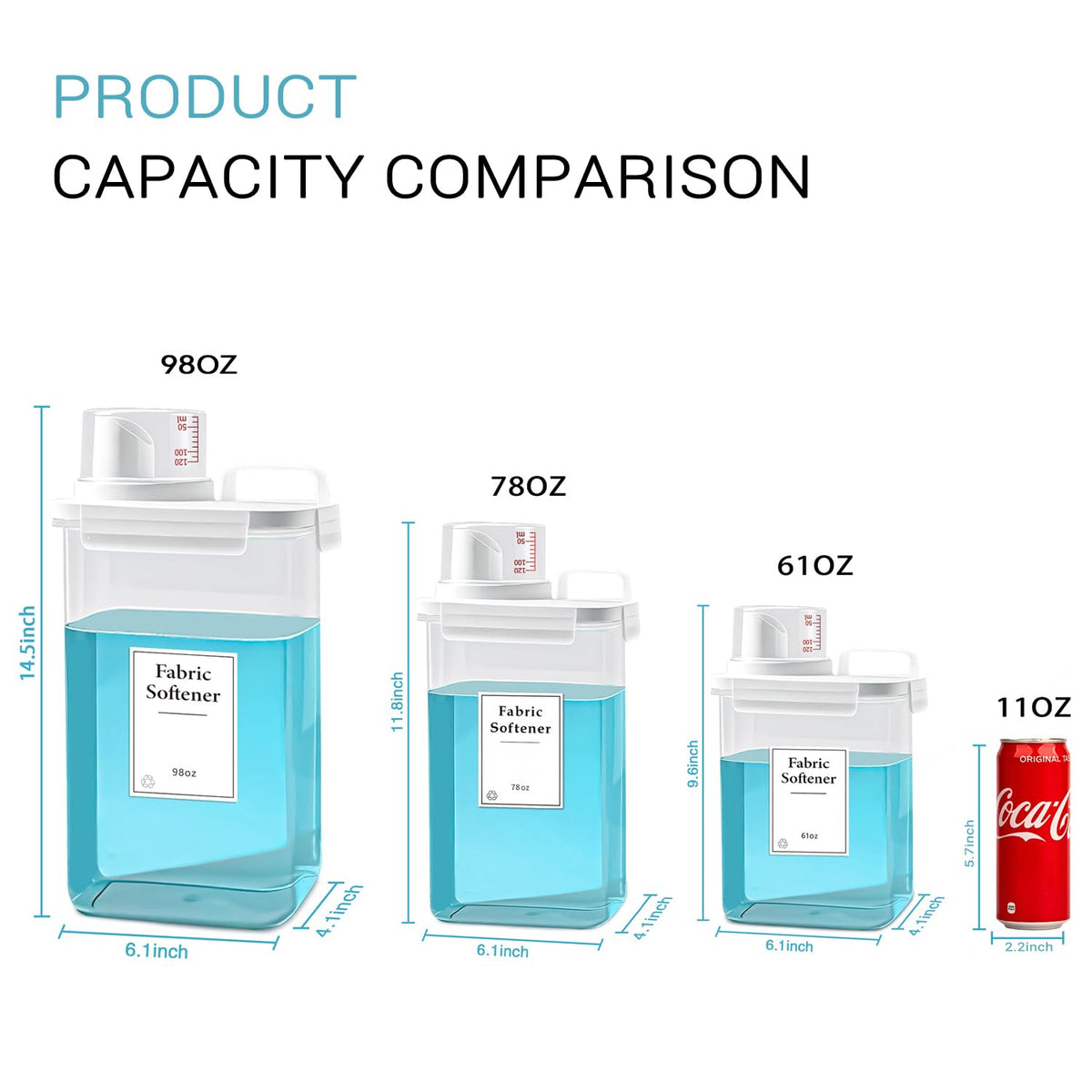 3 Pack Laundry Detergent Dispenser (183 Fl Oz)