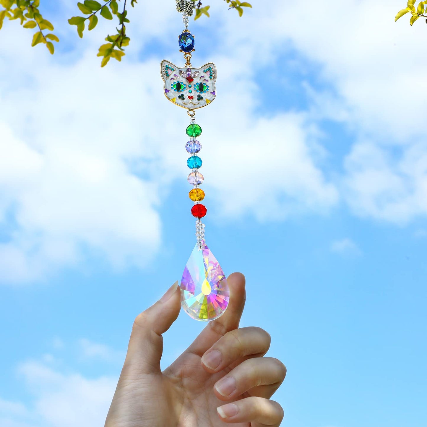 H&D Crystal Rhinestones Suncatcher Window Hang Pendant, Rainbow Maker, Christmas Tree, Garden, Wedding Decoration