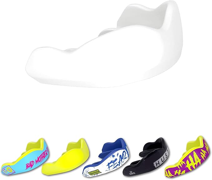DAMAGE CONTROL High-Impact Mouth Guard – Sports Mouthguard for Boxing, Football, Hockey, Lacrosse & Basketball, Protects Teeth & Jaw, Protective Mouthpiece for Adults & Youth (Youth, White)