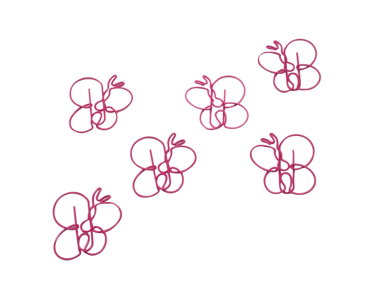 Butterfly Shaped Paper Clips (100 Count) – Pink Decorative Paper Clips for Office, School & Gifts – Round Tin Included – Butler in the Home
