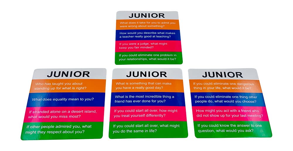 YEHUA! Totika Therapy Game Five Card Set with 48 Colored Stackable Blocks - Self Esteem, Junior, Teen/Adult, Life Skills and Icebreaker - A Game of Fun, Skill and Communication