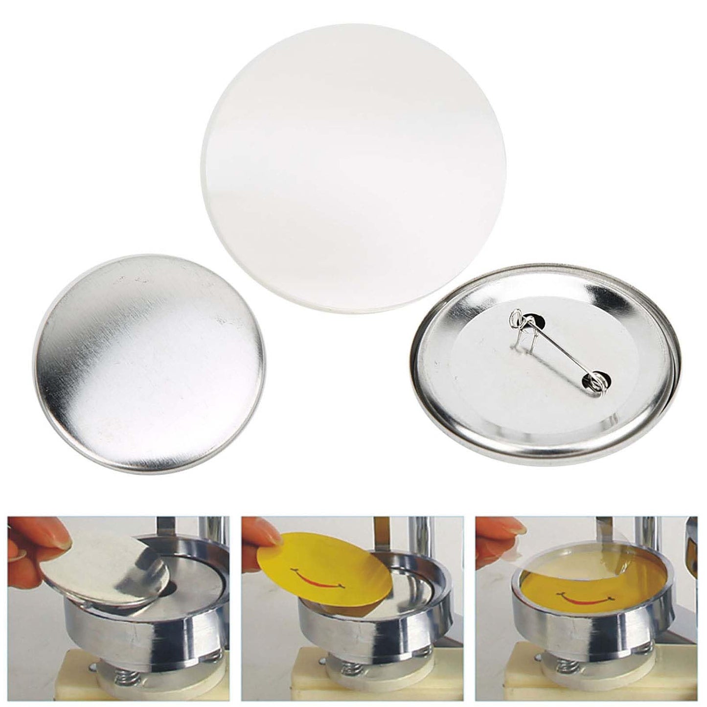100 Sets 56mm Button Badge Button Pins, Badge Making Materials Blank Making Parts for Craft Supplies Making Birthday Parties Gifts