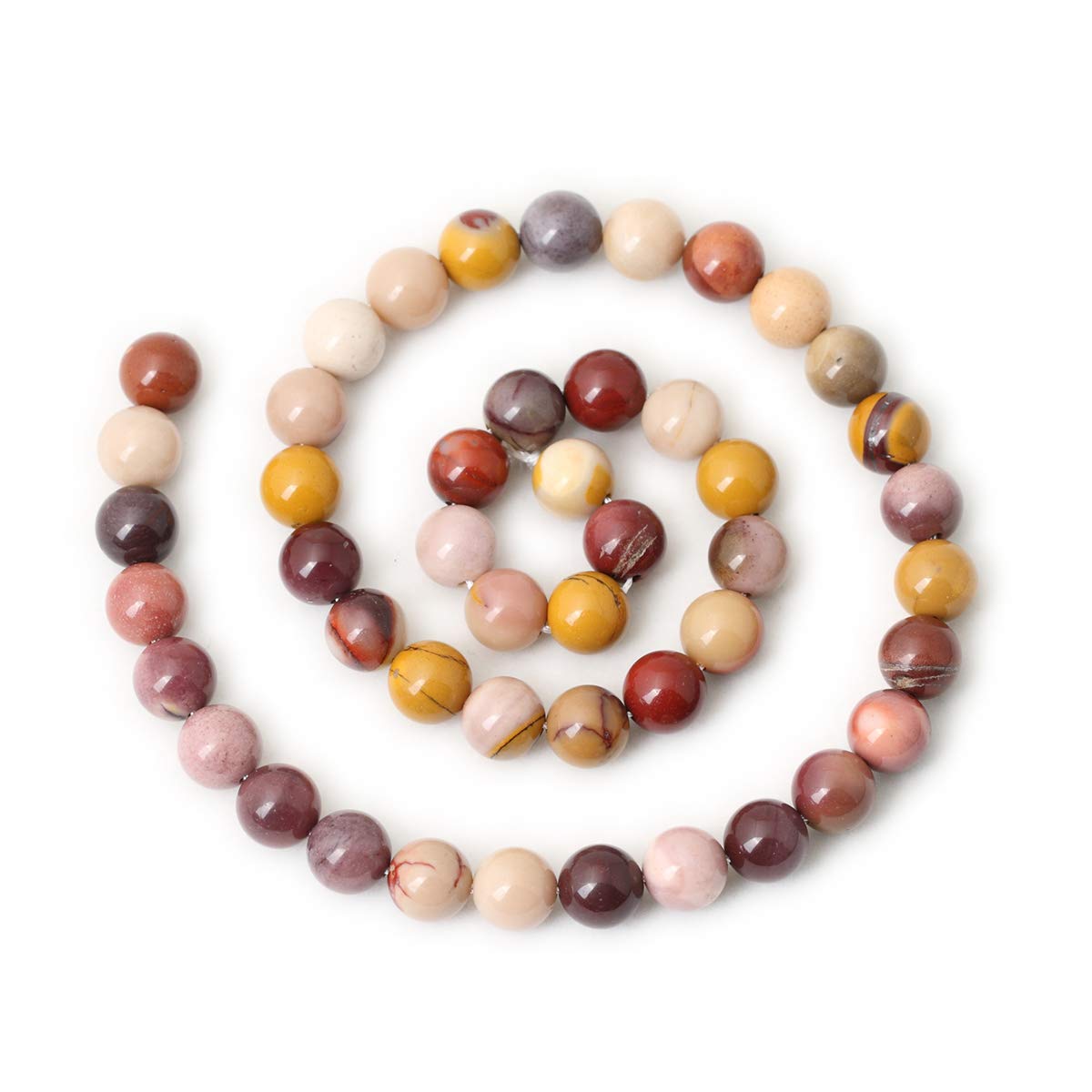 CHEAVIAN 45PCS 8mm Natural Moonkaite Jasper Gemstone Round Loose Beads for Jewelry Making DIY Handmade 1 Strand 15"