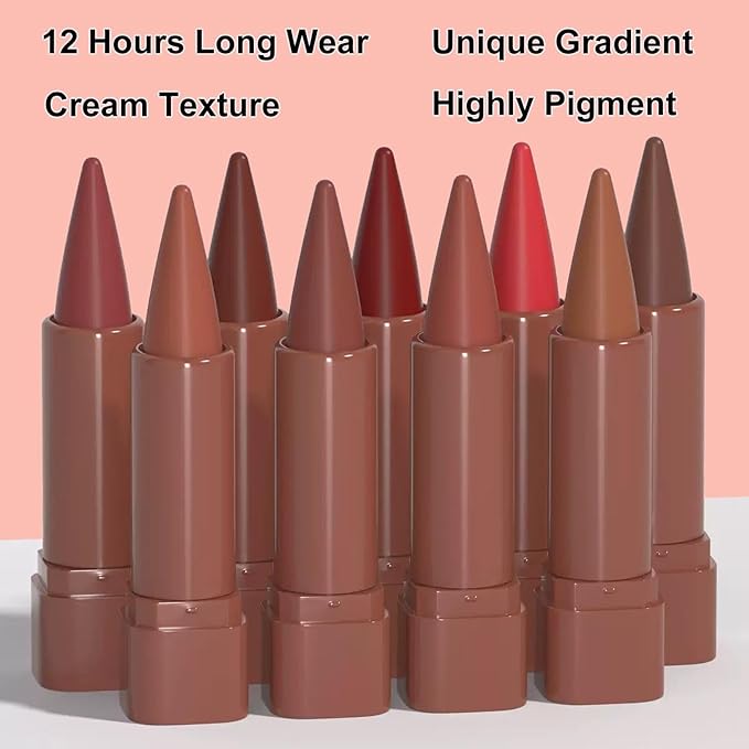 2-in-1 Gradient Red Lip Liner & Lipstick, Waterproof Long Lasting Matte Dark Red Lip Liner Pencil, Makeup Smudge proof lip liner with Cone Tip (07#-Vivid Auburn)