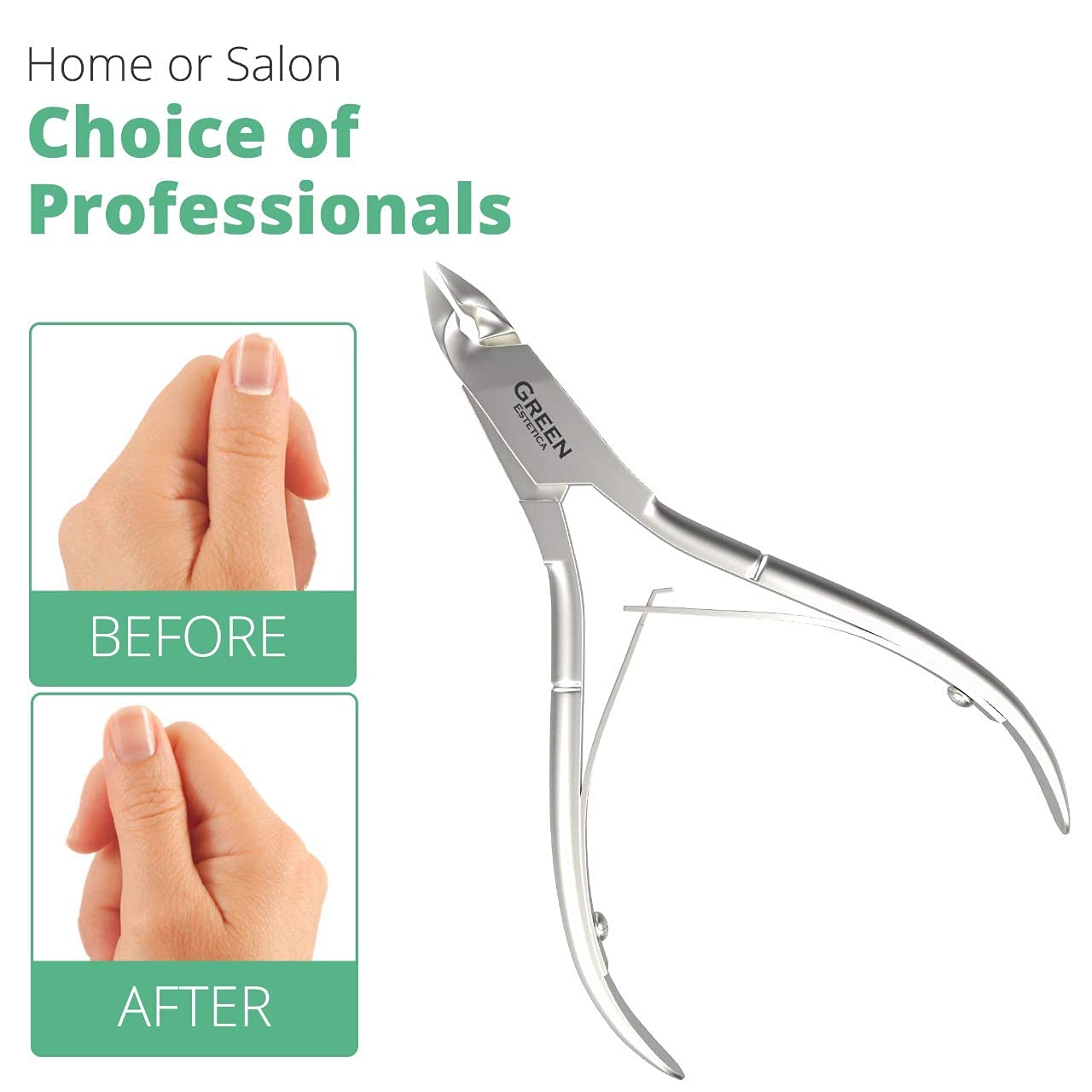 Professional Cuticle Trimmer & Premium Cuticle Nipper with Non-Slip Grip Handle– Stainless Steel Sharp Blades, Double Spring Manicure Pedicure Tools for Home & Salon Care (Black/Red & Silver)