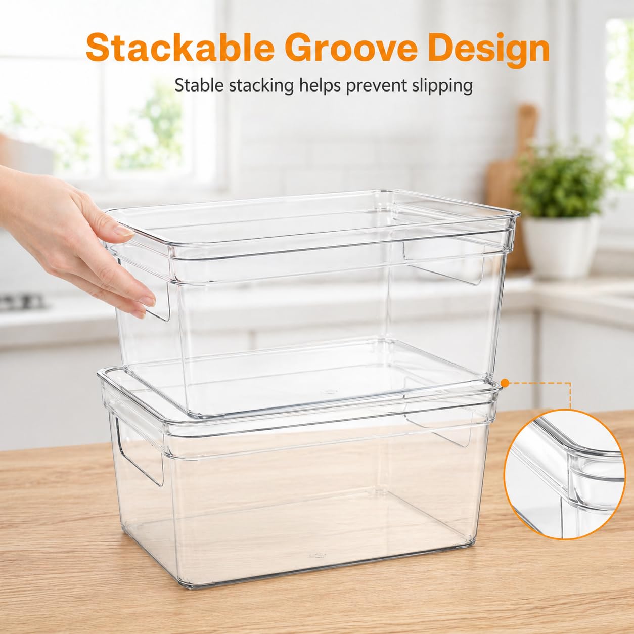 Yomjarl Baking Supplies Storage Containers 3Pc,Baking Kits with Handles&Lid for Adult,Stackable Bakeware Organizer Storage Bins,BPA Free Baking Accessories,Kitchen,Pantry Storage and Organization Box