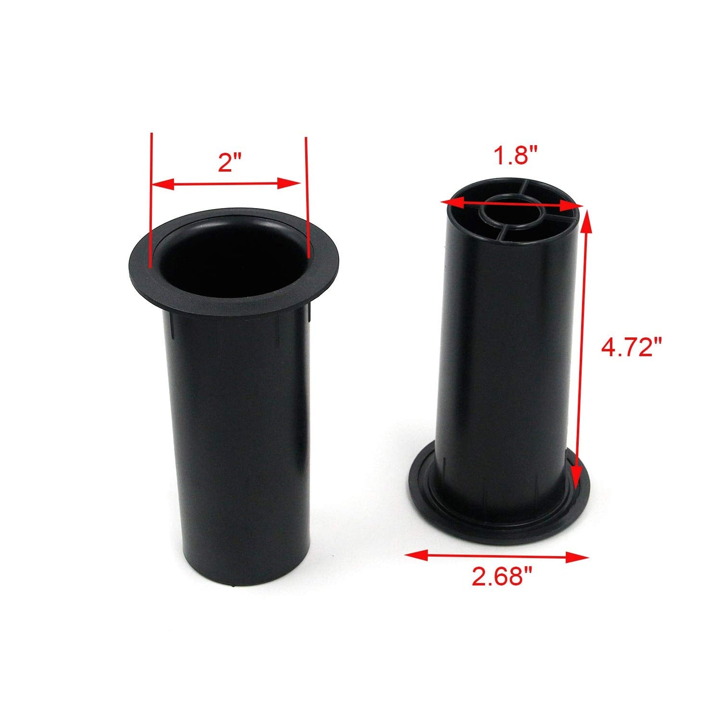 Geesatis 4 pcs Speaker Port Tubes 4.72" x 2" ABS Speaker Box Bass Air Port, Black
