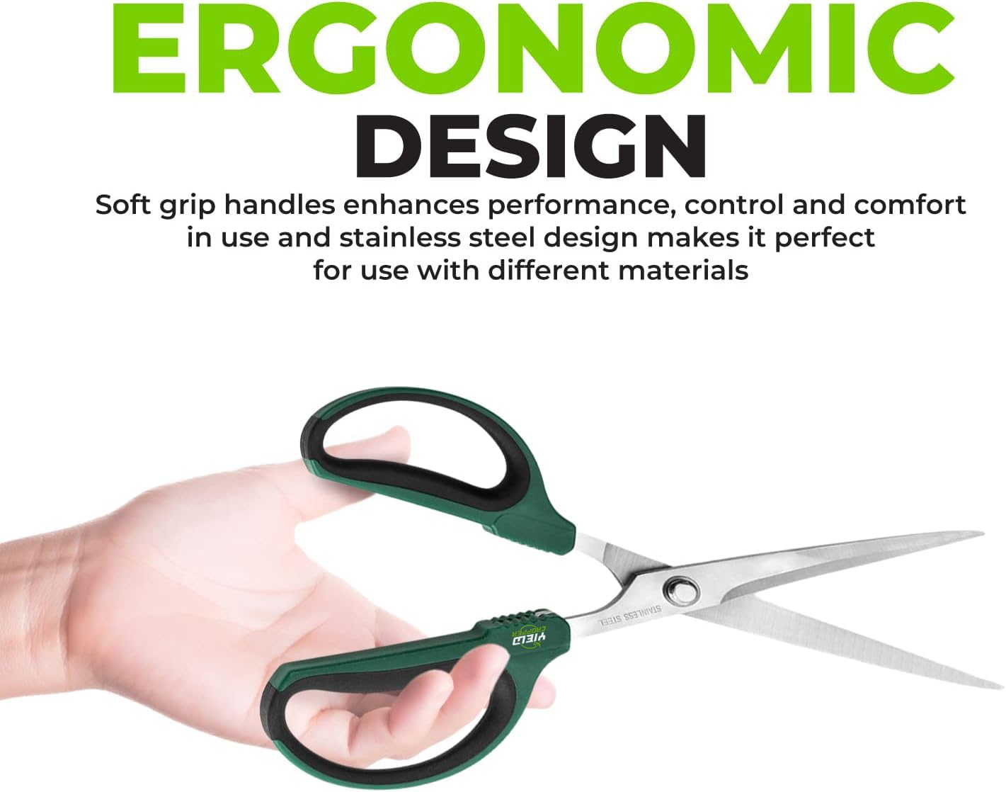 Yieldcropper Hydroponic 2-Pack Bonsai Scissors and Plant Trimming Shears Set - Stainless Steel Pruning Shears for Indoor Gardening, Succulent Harvest, and Precision Plant Care