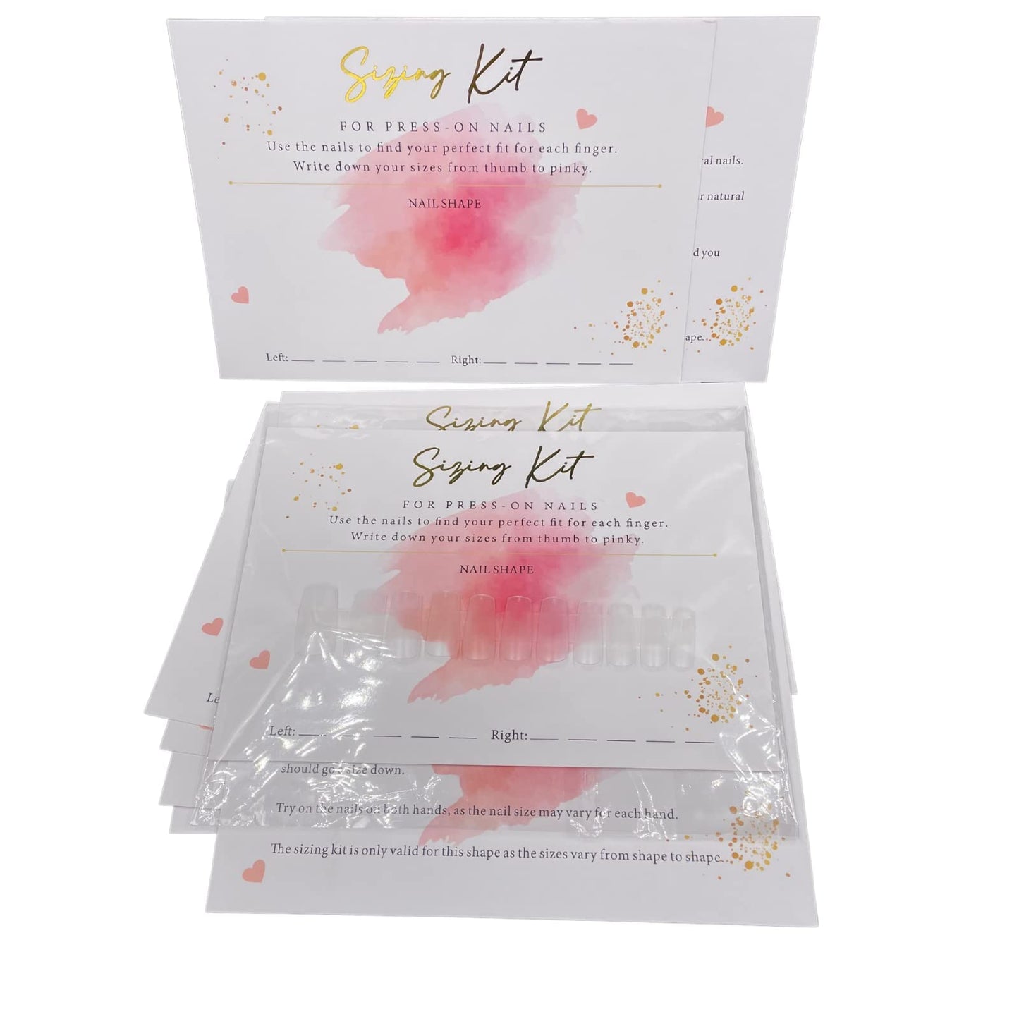 Press on Nails Packaging Box+ Sizing Kit Card