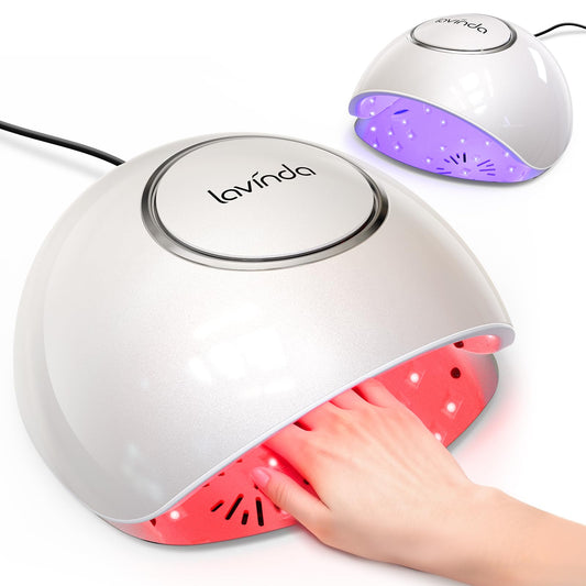 Lavinda 2-in-1 UV LED Nail Lamp with Red Light Skincare, 54W UV Light for Gel Polish Nails, Professional Fast Curing Nail Dryer with Auto Sensor & 4+2 Timer Settings, Nail Art Tools for Salon Home Use