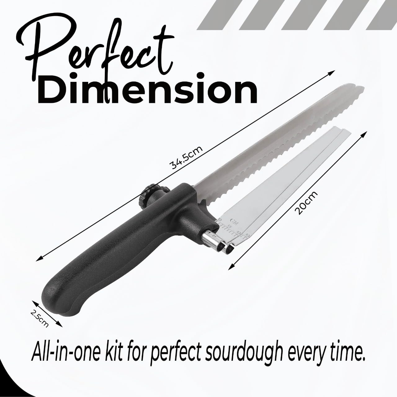 accuStation Bread Slicer for Homemade Bread, Sourdough Baking Supplies, Cake Knife, Sour Dough tools, Lame, Scoring Tool, Serrated Knives, Accessories for Sourdough Rounds, Adjustable Slicing Guide.