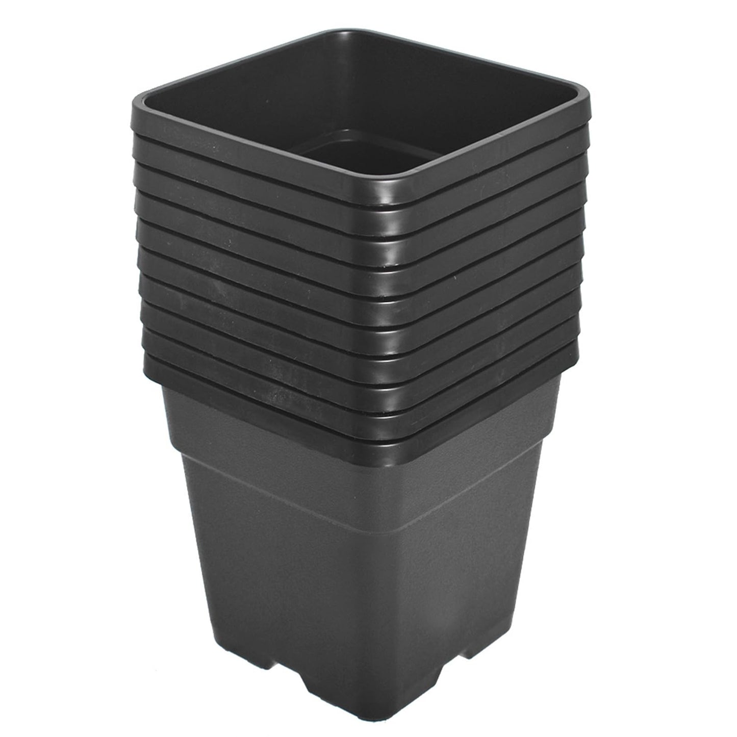 raseparter 10 Pack 1.4 Gallon Plastic Planter Nursery Seedling Pots Square with Holes Garden Flower Seedling Pot Container for Seedling Cuttings Transplanting