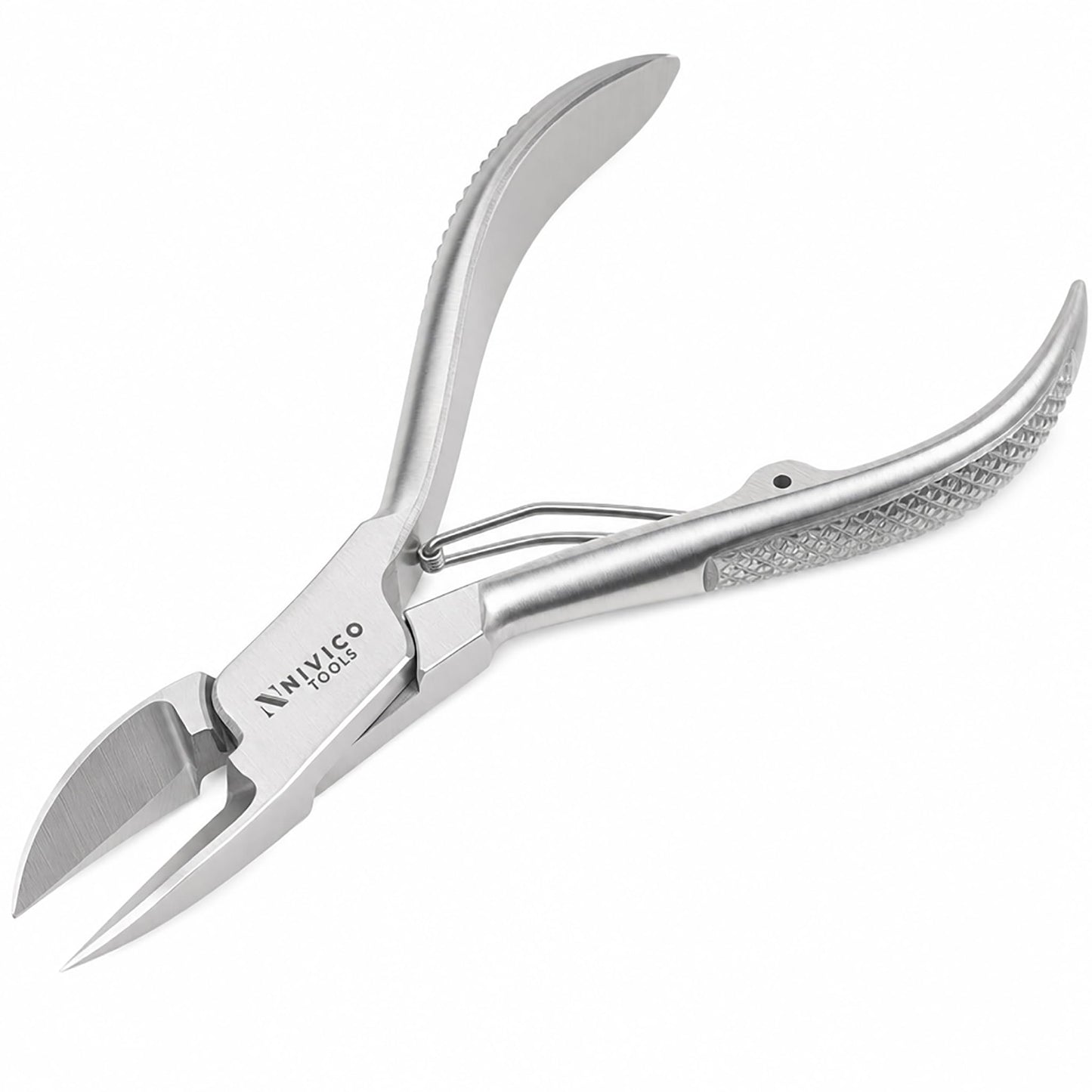 Nail Cutter 4" - 10cm, Single Leaf Wire Spring - Professional Nail Clipper Printed Handle Satin Finish, Stainless Steel Nail Trimmer Single leaf Wire Spring for Manicure
