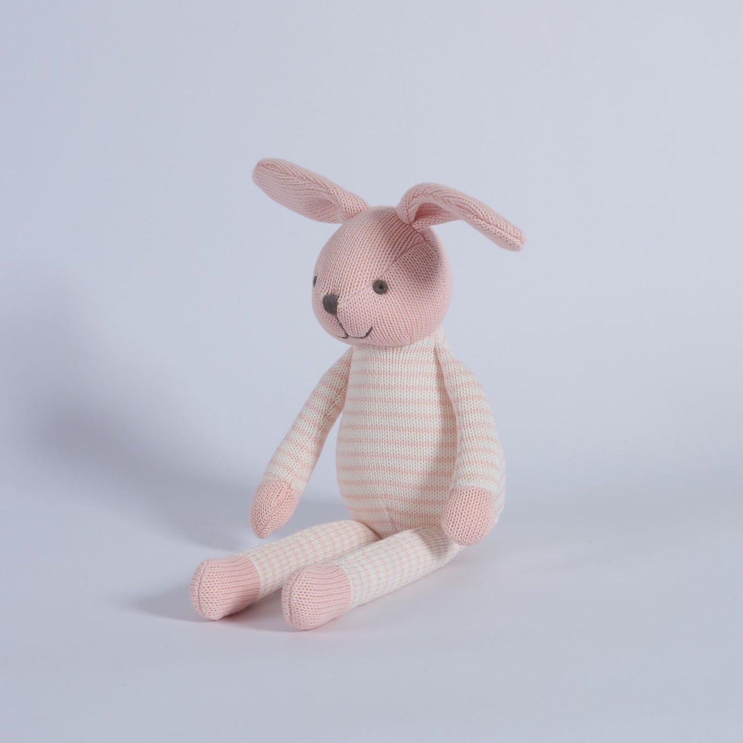 BiluKano Hand Knitted Bunny Plush Toy, 14 Inch Crochet Stuffed Rabbit with Long Floppy Ears - Ultra Soft Sensory Toy for Toddlers, Neutral Easter Gift, Nursery Decor, Baby Shower Present
