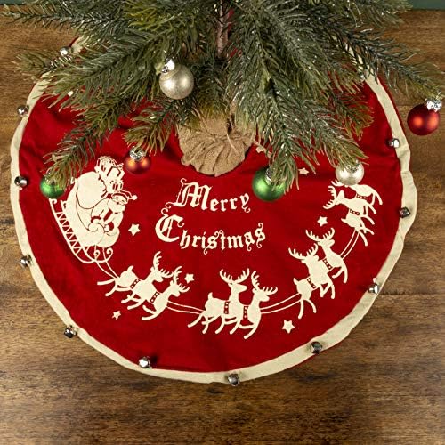 Primitives by Kathy Vintage Tree Skirt, Santa & Sleigh