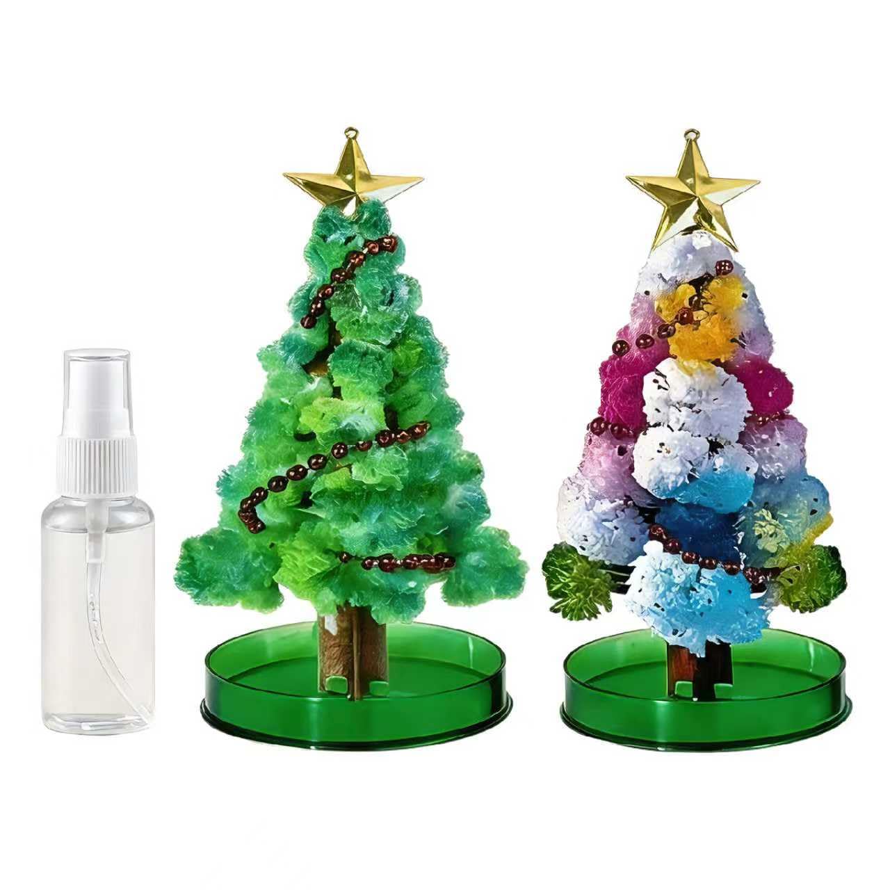 Magic Christmas Paper Tree 2 in 1 Mini Christmas Tree Magic Growth Kit Colorful DIY Crystal Growing Set Educational Science Kit Unique Crystal Christmas Tree