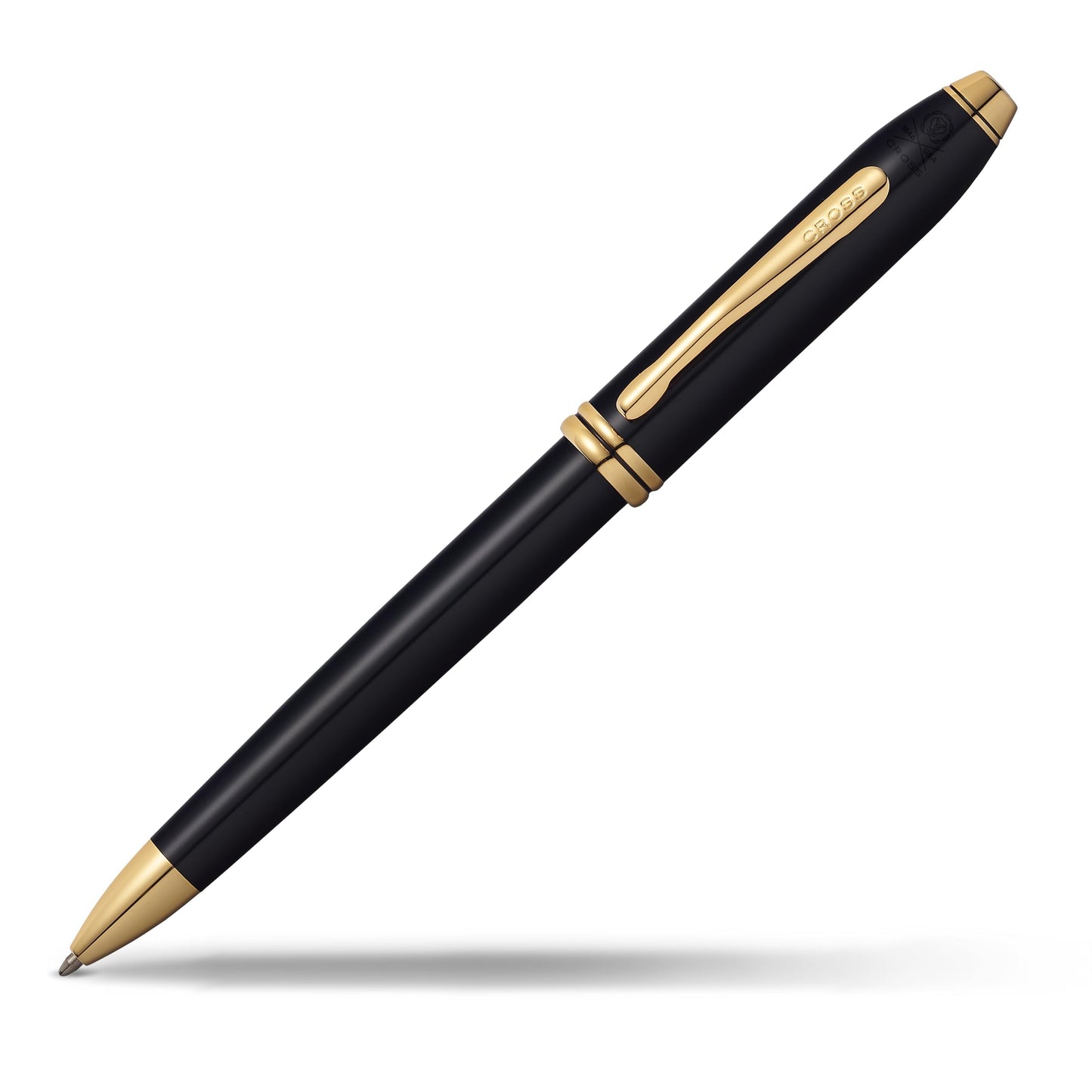 Cross Townsend Black Lacquer Ballpoint Pen with 23KT Gold-Plated Appointments (572TW) by Cross