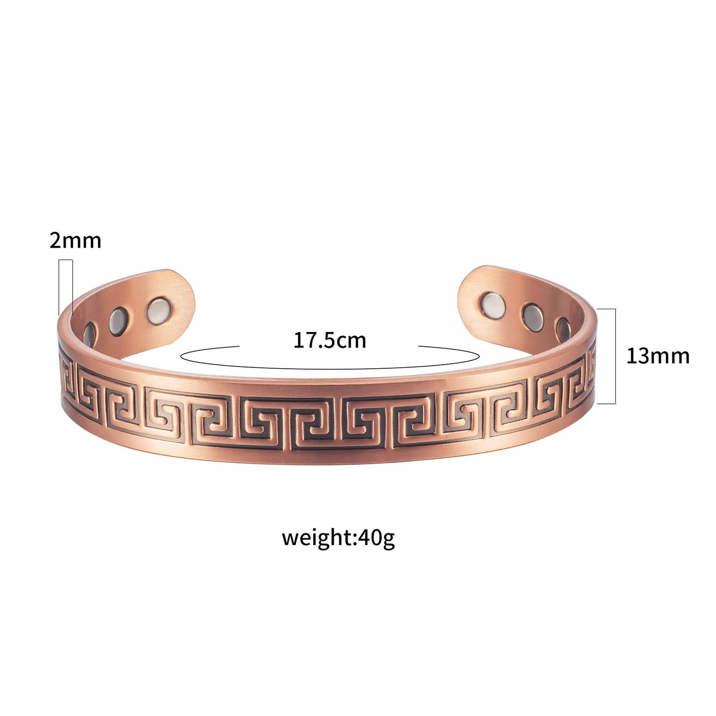 EnerCoppeX Copper Magnetic Bracelet for Women - Detox Jewelry with 3500 Gauss Magnet, Adjustable Cuff Bangle (W)