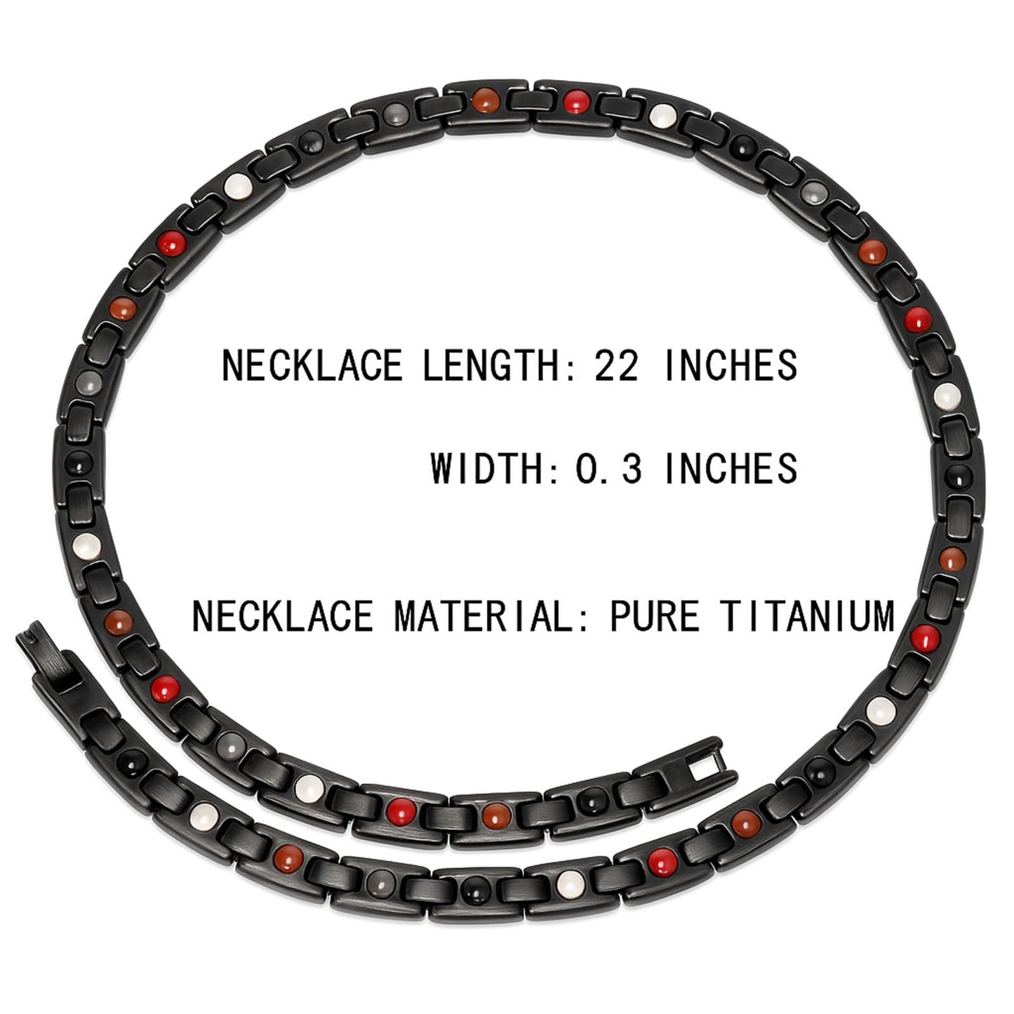 KYOSI Titanium Magnetic Necklace for Men Magnet Jewelry Mens Womens Necklace Unisex Links 22 inches Adjustable Size