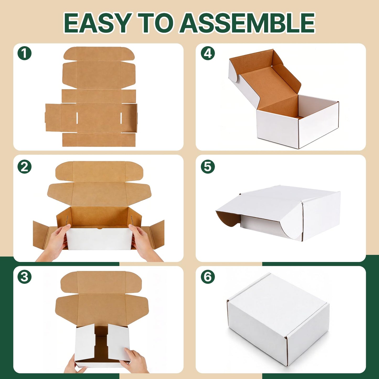Ovlospa 11x8x4 inch Shipping Boxes 20 Pack, White Mailer Corrugated Cardboard Boxes Commerce Packaging Boxes for Storage Book Gifts Craft