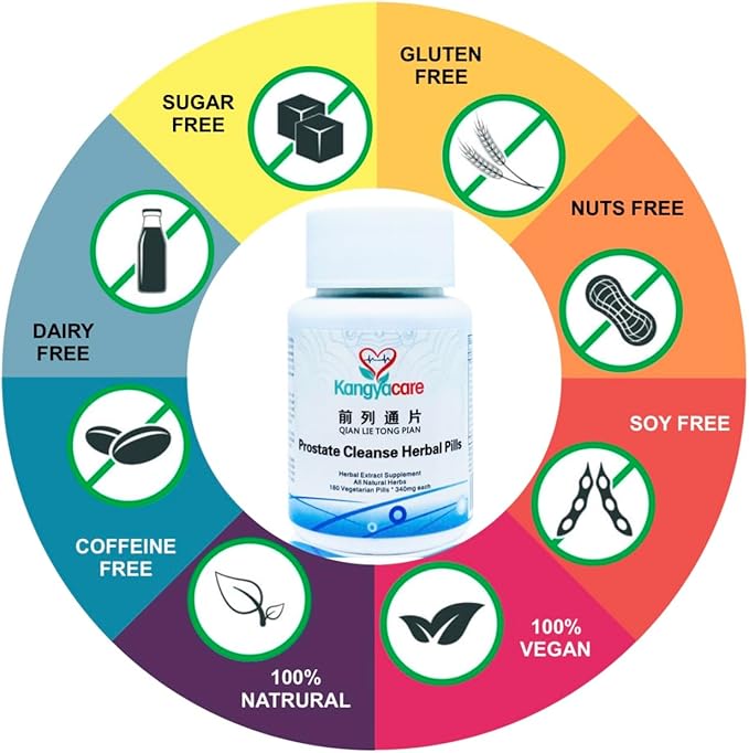 Prostate Cleanse Herbal Pill -Qian Lie Tong Pian 前列通片 - Reduce Prostate Discomfort - Help Frequent Urination -Improve Men’s Urinary Tract Health - 180 Ct (1)