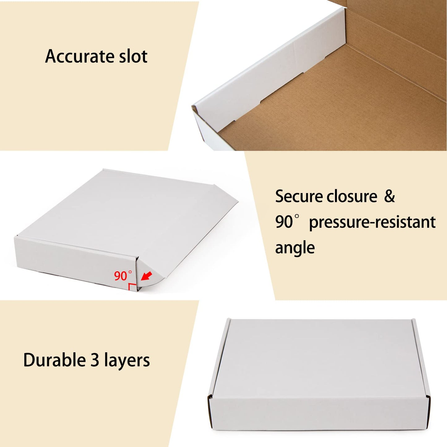 Sodissa 11x8x2 Inches Shipping Boxes Pack of 25, White Corrugated Cardboard Boxes for Small Bussiness