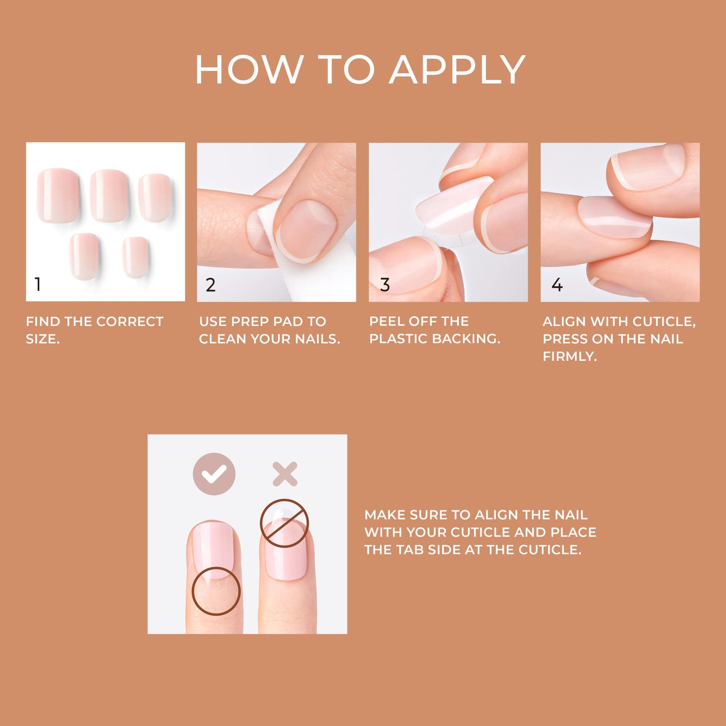 KISS imPRESS No Glue Mani Press On Nails, , 'Effortless Finish', Nude, Short Size, Squoval Shape, Includes 30 Nails, Prep Pad, Instructions Sheet, 1 Manicure Stick, 1 Mini File