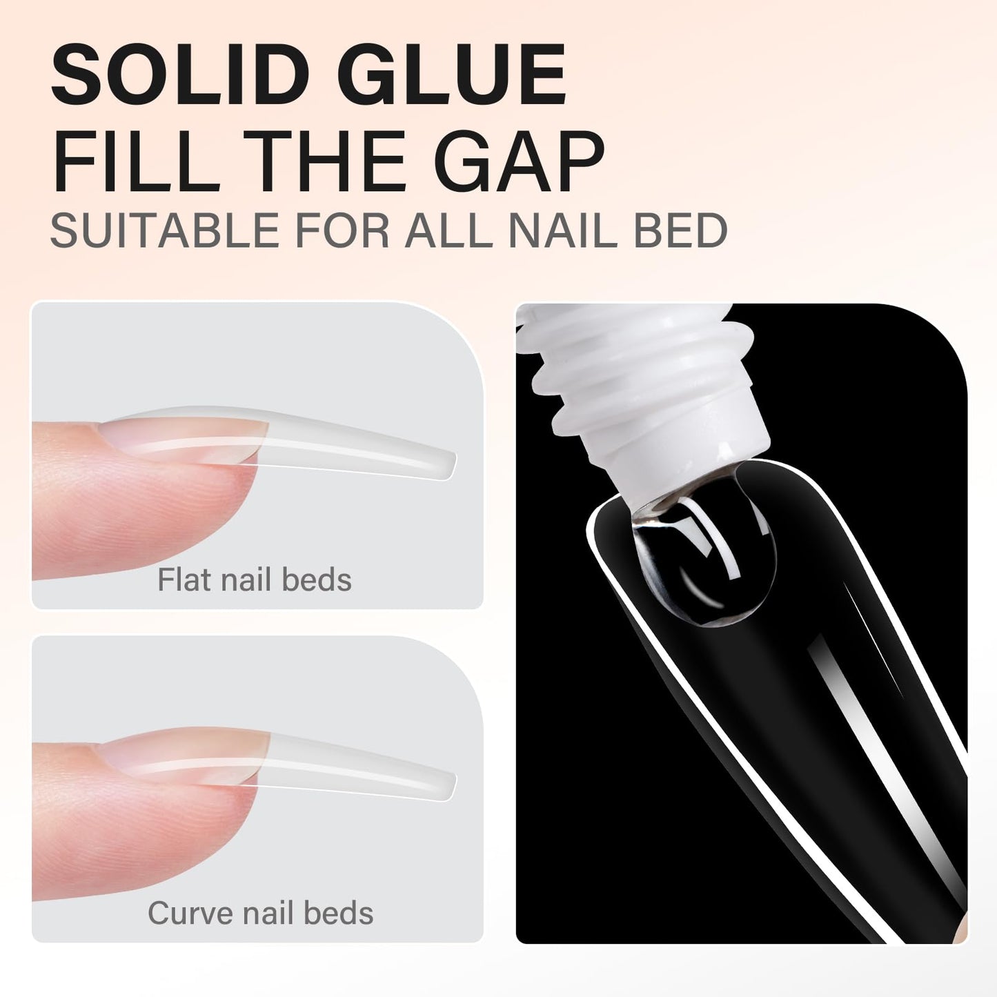 AILLSA Solid Gel Nail Glue for Nail Tips Strong Nail Glue for Press Ons Professional Fake Acrylic Soft Nails Glue U V Lamp Curing Needed - Long Lasting 15g / 0.5fl.oz