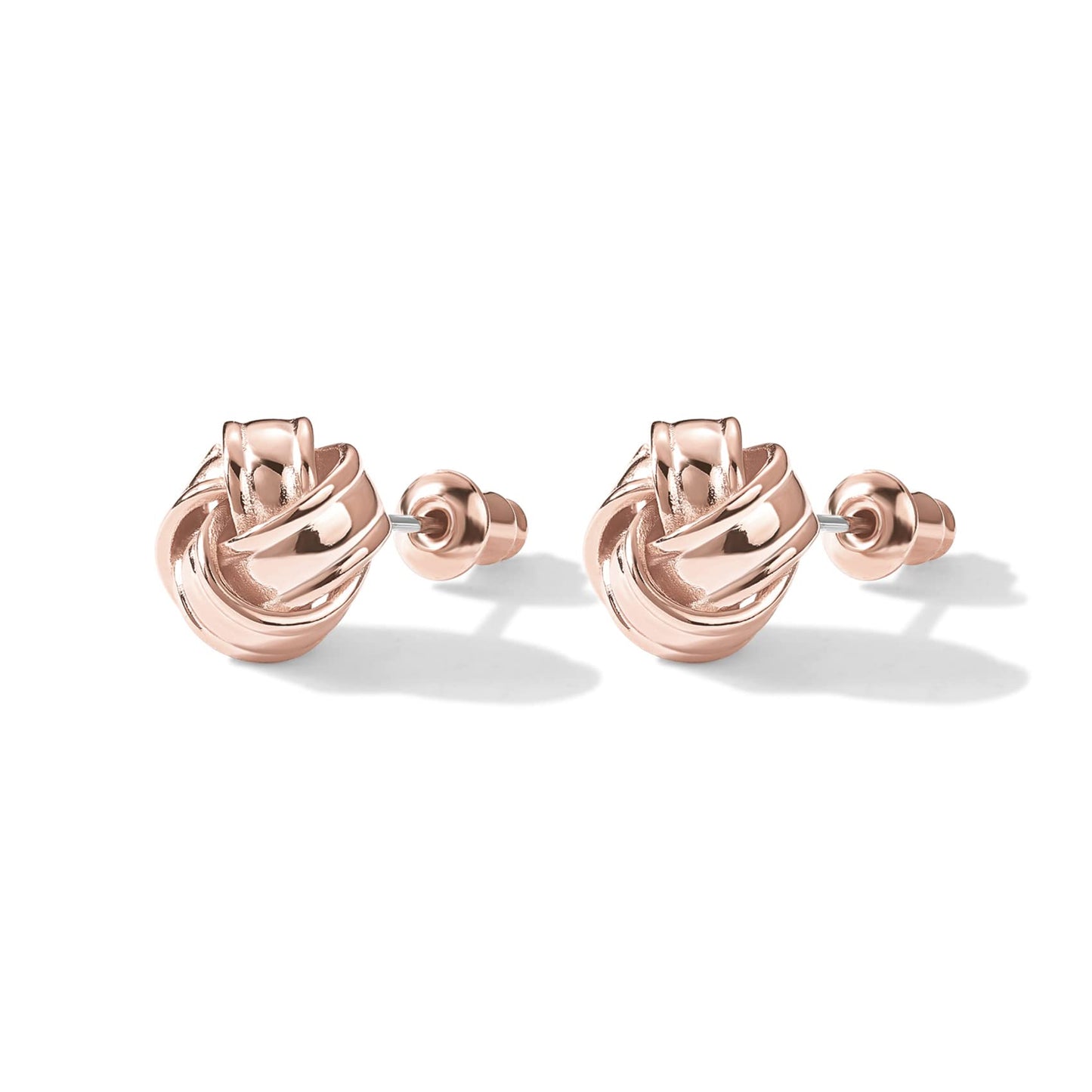 PAVOI 14K Rose Gold Plated 925 Sterling Silver Post Love Knot Stud Earrings | Gold Earrings for Women