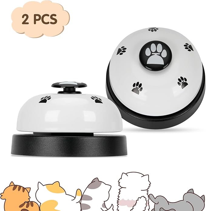 JEXCULL Pet Training Bells, 2 Pack Dogs Bell for Door Potty Training and to Ring to Go Outside Communication Device Dog AgilityTraining Equipment Interactive Toys (White)