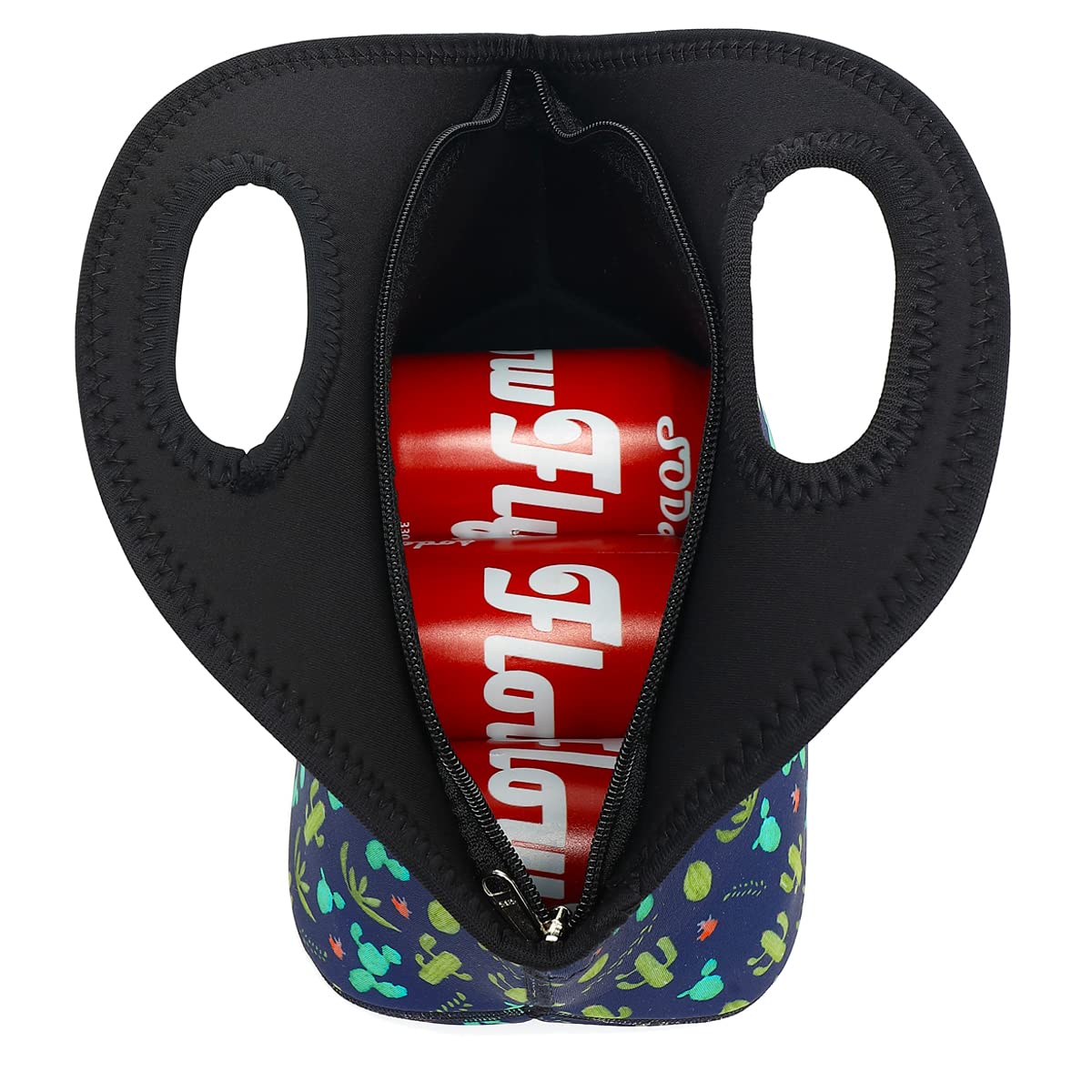 FlowFly Neoprene Lunch Tote Insulated Thermal Reusable Lunch Bag Box for Boys Men with Zipper (Cactus)