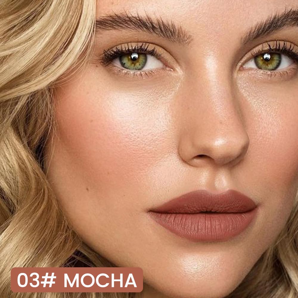 evpct Longwear Liquid Lip Liner Stain Marker Pen Long Lasting Waterproof, Nude Brown Mocha Matte Semi Permanent 24 Hour Lip Liner and Lipstick Combo, Color Stay Lipliner All Day, Lips Stain peel off