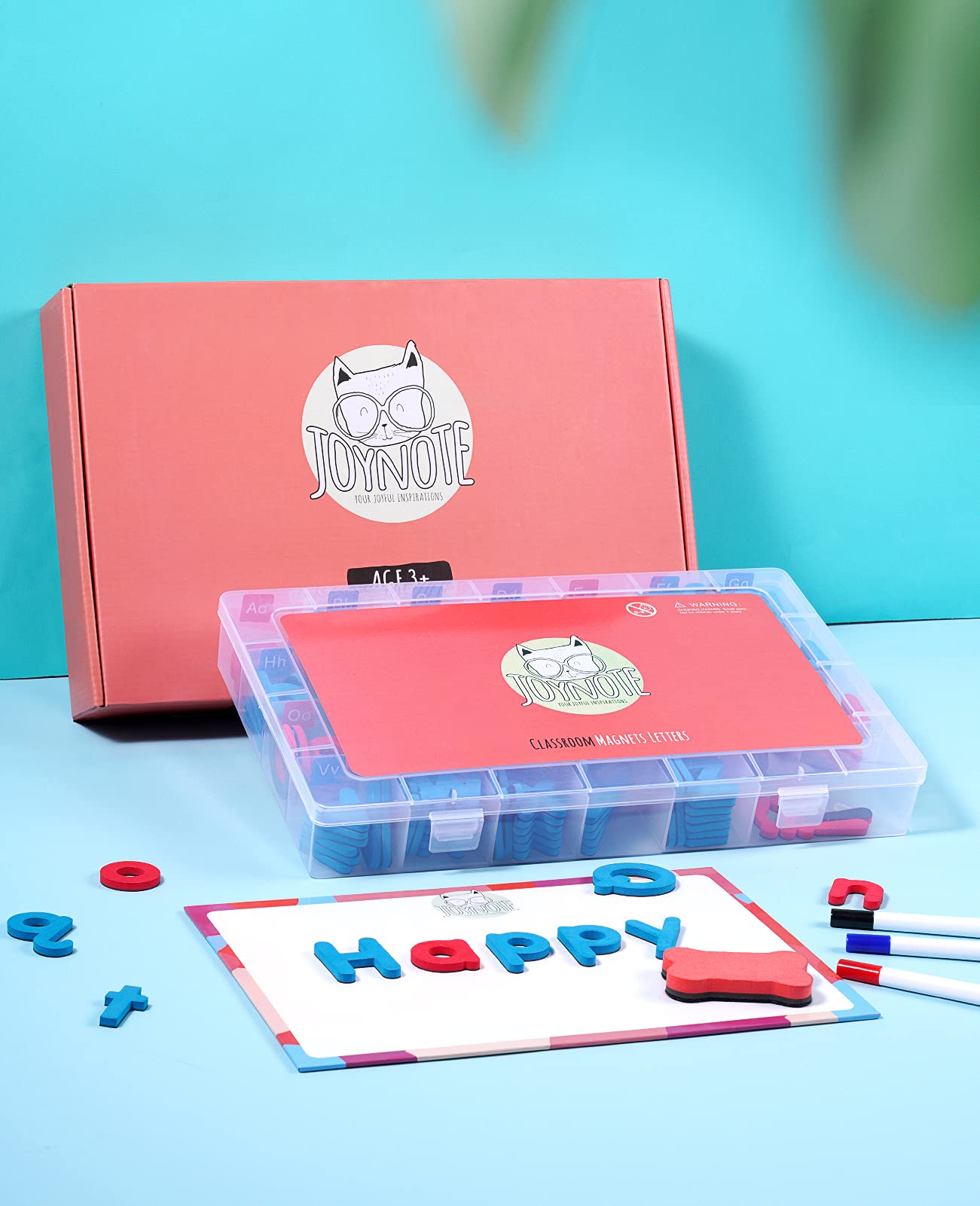Gamenote Classroom Magnetic Letters Kit 238 Pcs with Double-Side Magnet Board - Foam Alphabet Letters for Kids Spelling and Learning