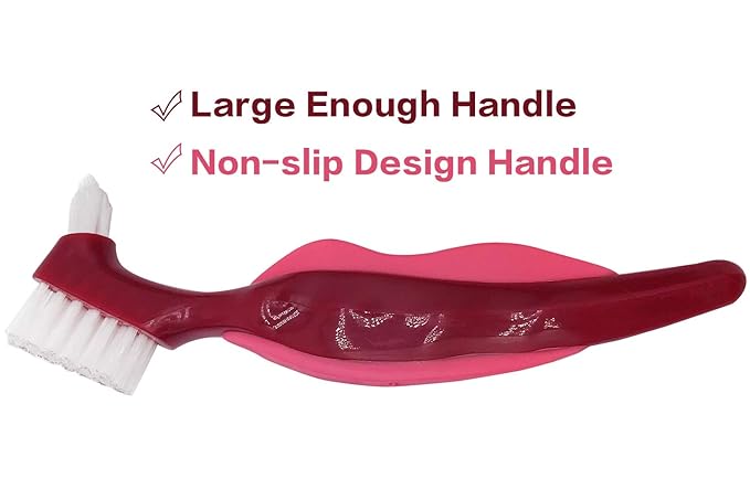 Denture Case,Denture Cups Bath, Toothbrush with hard denture, Dentures Container with Basket Denture Holder for Travel,Mouth Guard Night Gum Retainer Container (Pink)