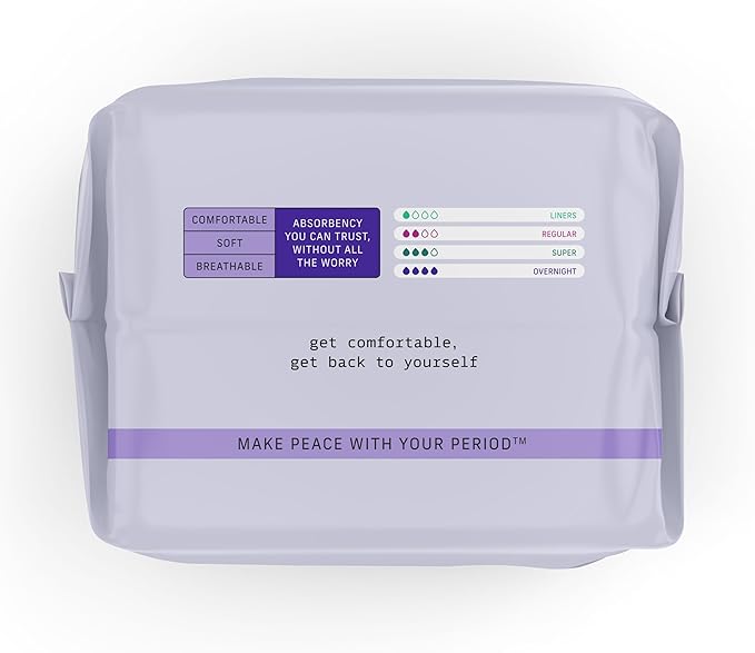The Honey Pot Company - 48ct - Sanitary Pads for Women - Non-Herbal Overnight w/Wings - Organic Cotton Cover & Ultra-Absorbent Pulp Core - Feminine Care - FSA & HSA Eligible
