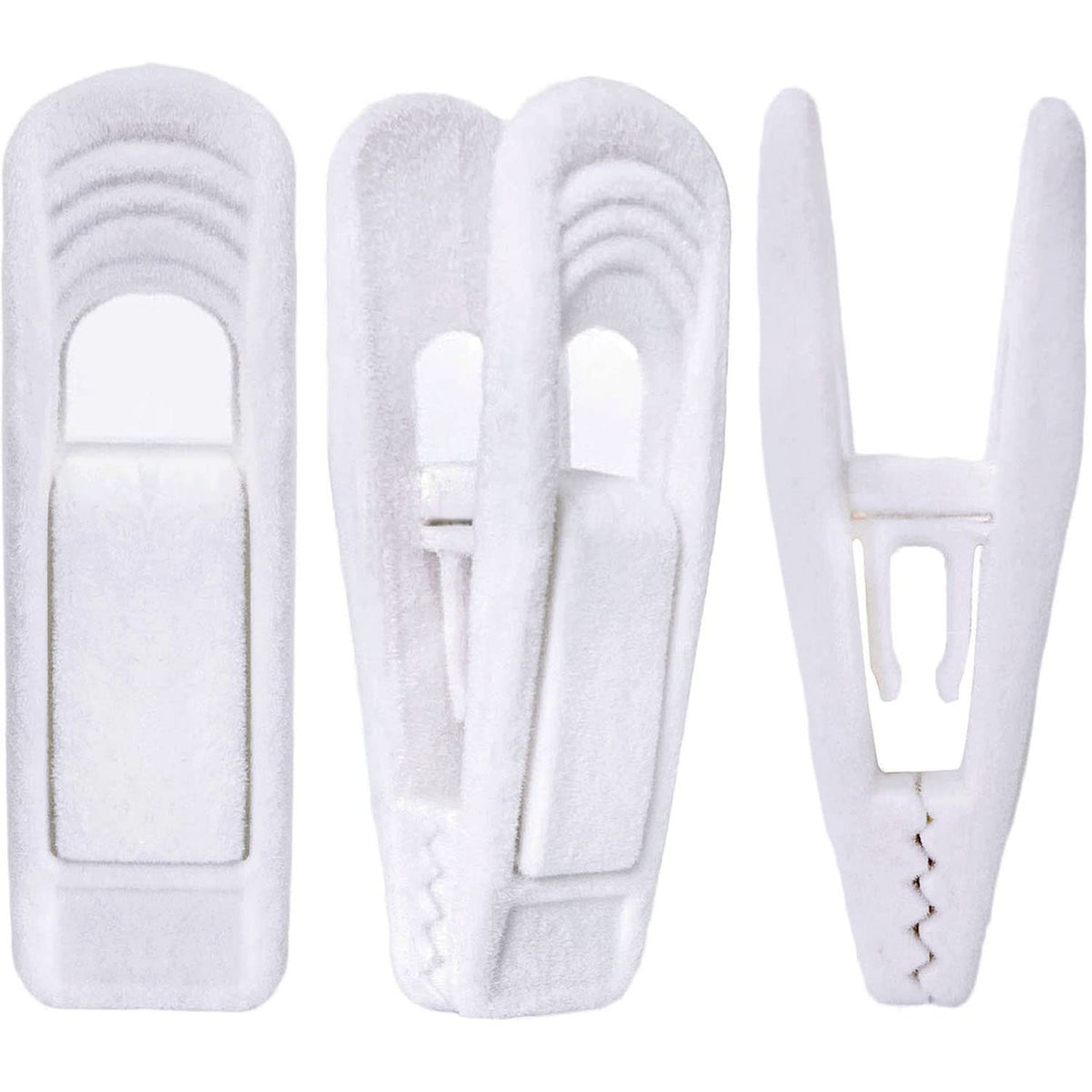 White Velvet Hangers Clips 40 PCS (40 Count)