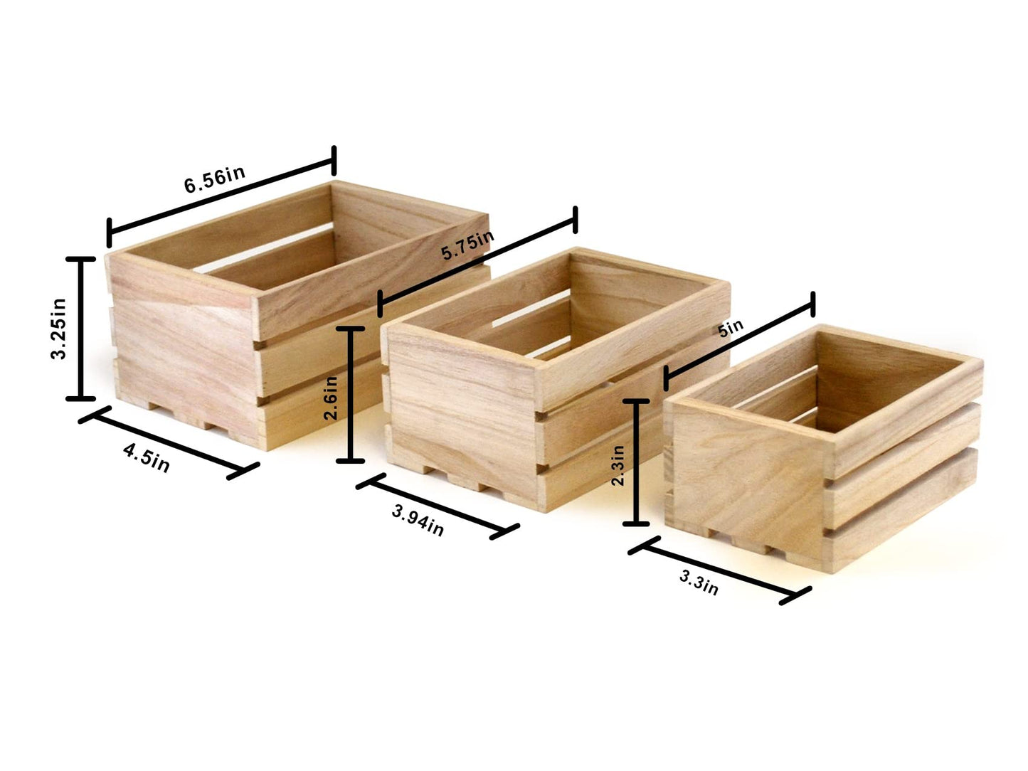 Mini Multicraft Imports WS920 Wood Craft Crate Caddy Set (3 / Pack)