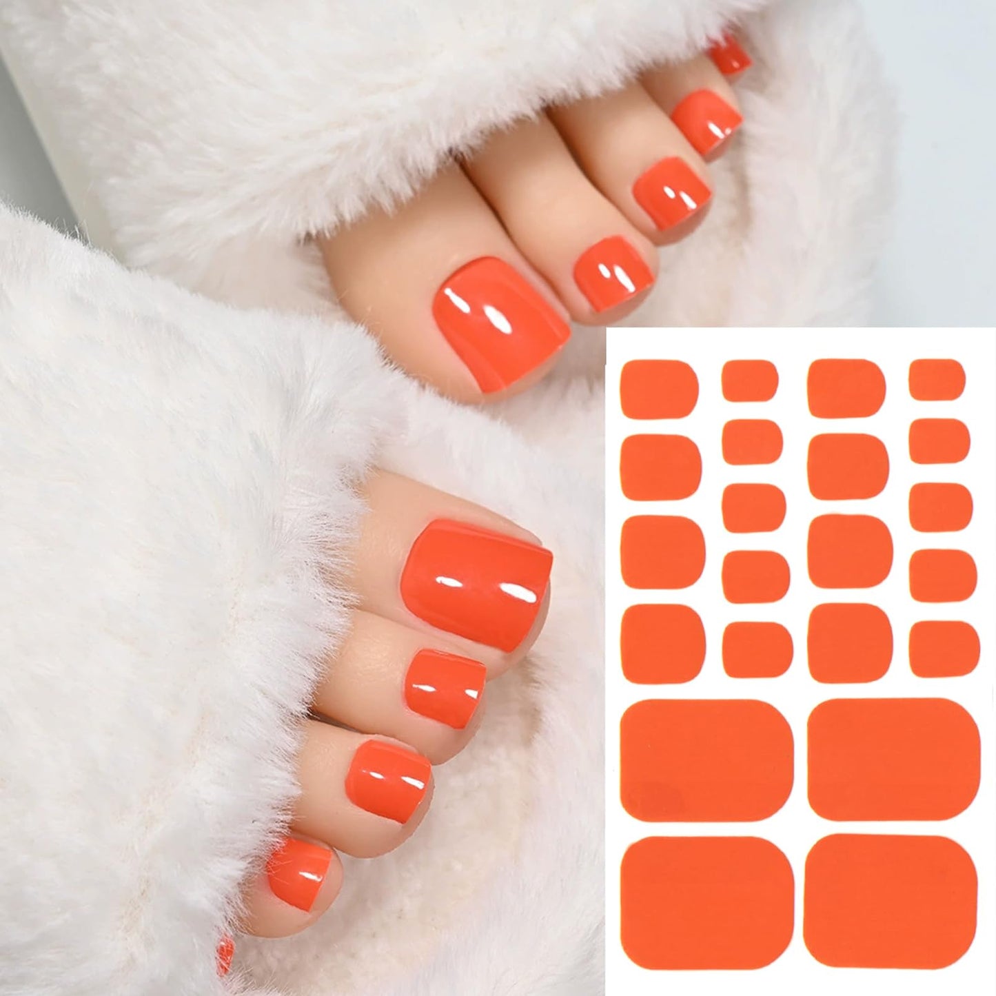WOKOTO 20 Sheets Toe Nail Stickers Solid Color Full Nail Wraps for Women Nails, Pink - Red Nail Polish Strips for Toes Nails Art Stickers Decals Self Adhesive Nail Polish Wraps Toenail Strips