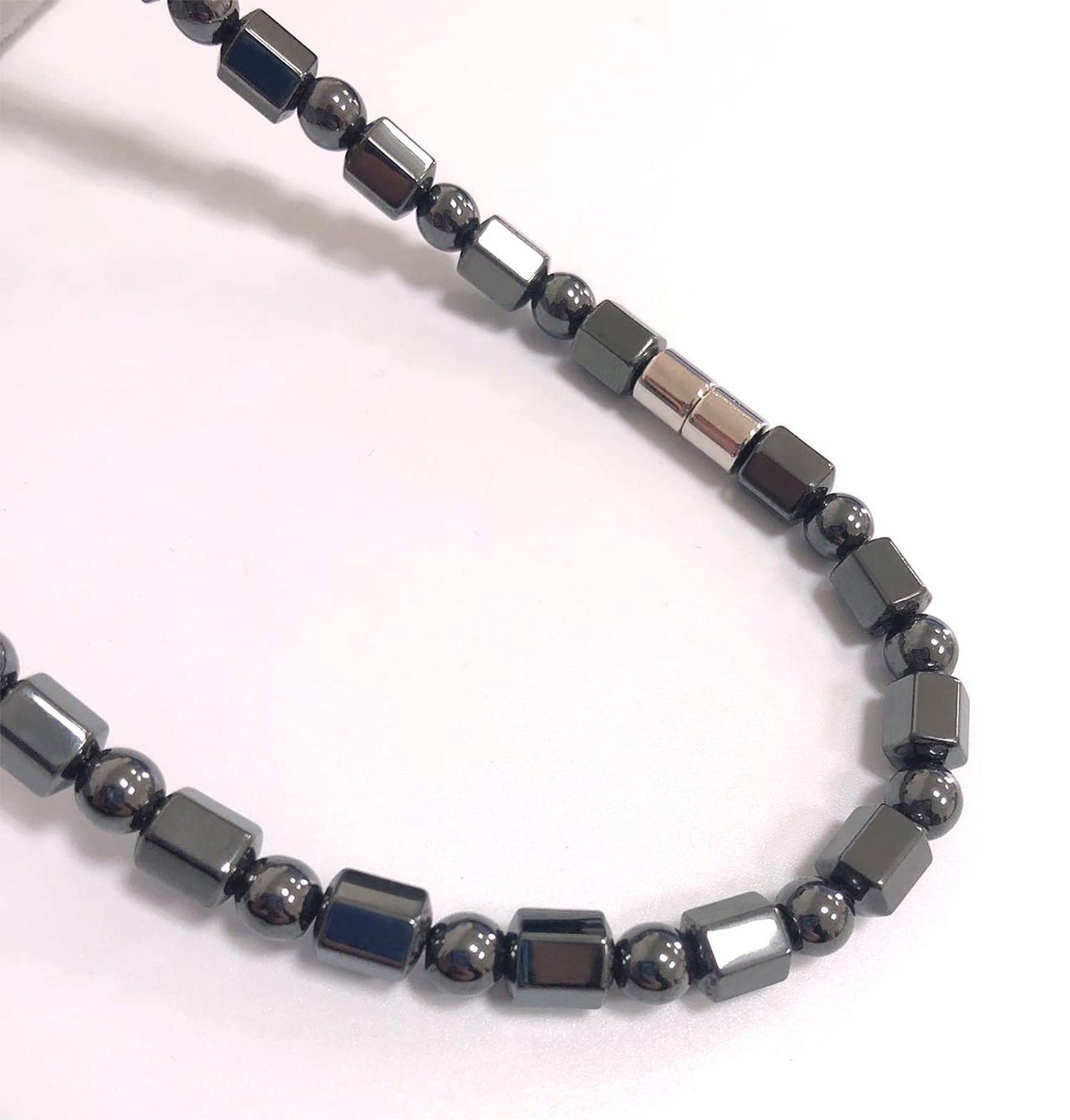 Ecooon Cross pendant hematite magnetic therapy necklace for men and women, healing stone unisex